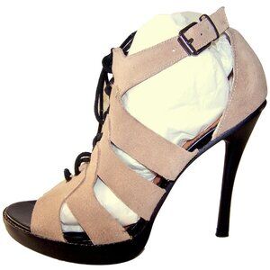 DIESEL Black Gold Haiku Women Italian designer brand genuine leather sandals 10